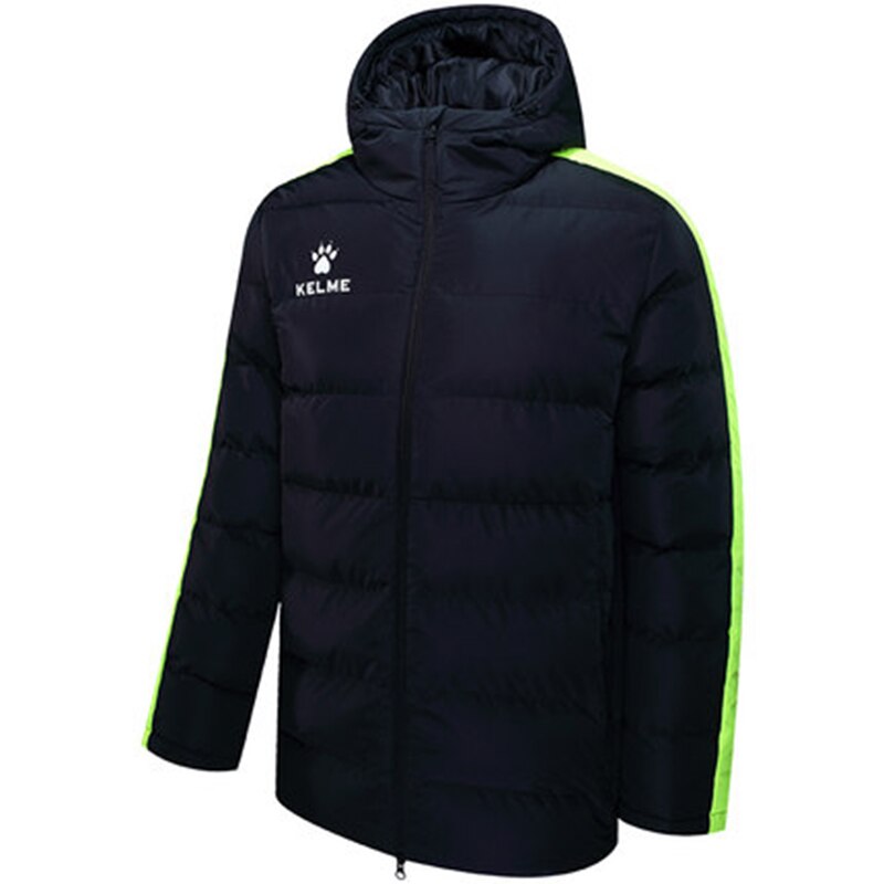 KELME Winter Men&#39;s Cotton Jacket Hooded Short Warm Coat Training Sports Team Uniform Women Padded Outwear 8261MF1013