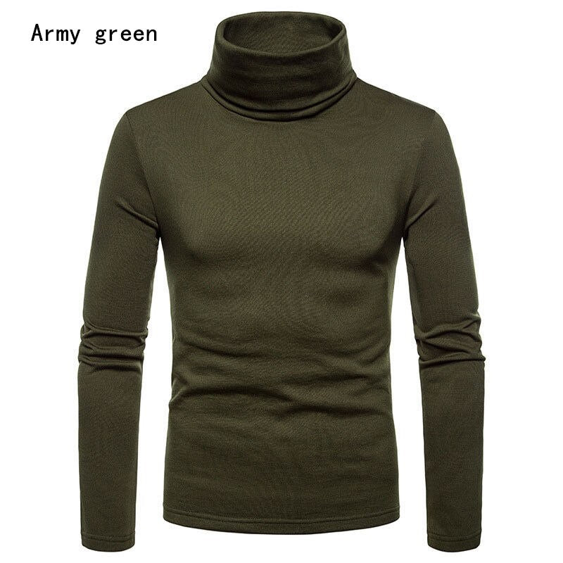 UK Fashion Mens Roll Turtle Neck Pullover Knitted Jumper Tops Sweater