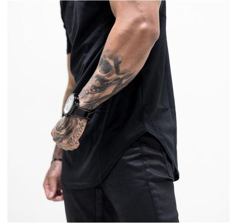 Brand Mens muscle T shirt bodybuilding fitness men tops cotton singlets Plus Big size TShirt Cotton Mesh Short Sleeve Tshirt