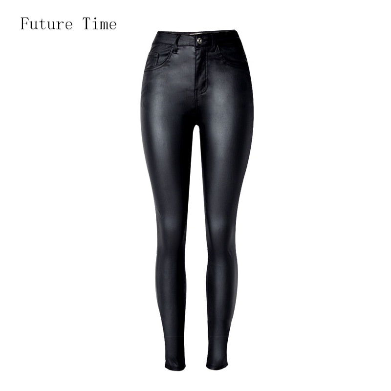 2022 Fashion Women Jeans,Fitting High Waist Slim Skinny Femme Jeans,Faux Leather Jeans,Stretch Female Jeans,Pencil Pants C1075