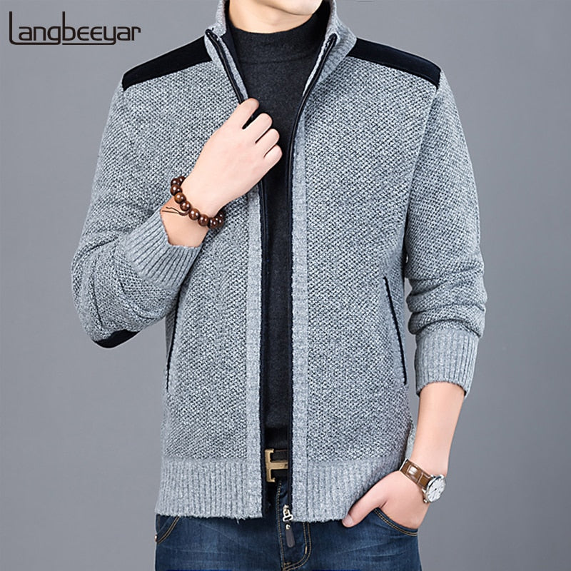 2022 Thick New Fashion Brand Sweater For Mens Cardigan Slim Fit Jumpers Knitwear Warm Autumn Casual Korean Style Clothing Male