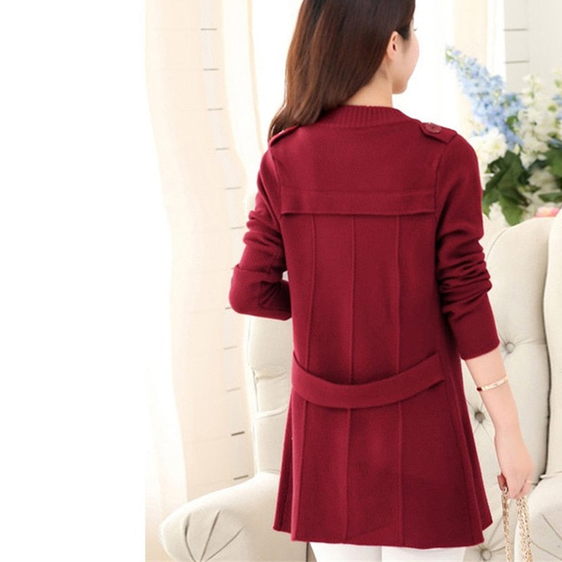 2022 New Fashion Autumn Spring Women Sweater Cardigans Casual Warm Long Design Female Knitted Coat Cardigan Sweater Lady L63