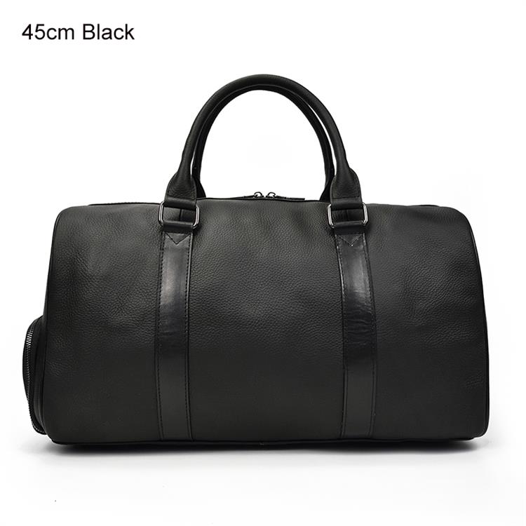 Hot Genuine Leather Men Women Travel Bag Soft Real Leather Cowhide Carry Hand Luggage Bag Travel Shoulder Bag Male Female Duffle