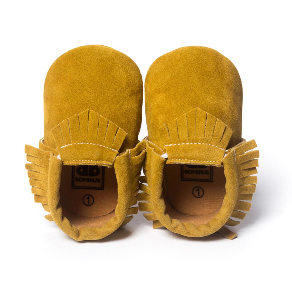 Baywell PU Suede Leather Newborn Baby Moccasins Shoes Soft Soled Non-slip Crib First Walker