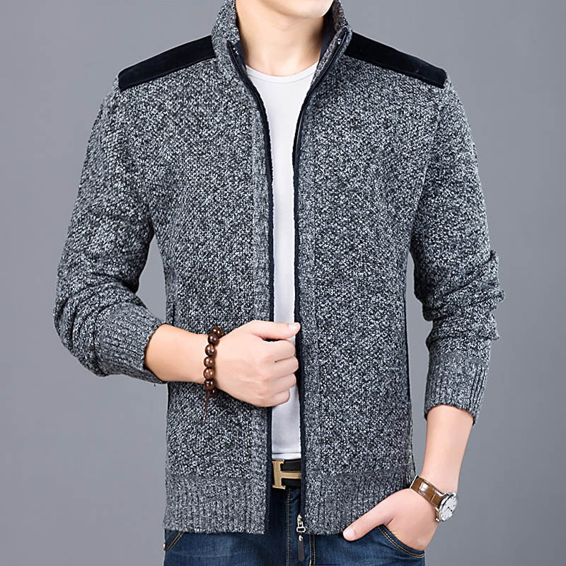 2022 Thick New Fashion Brand Sweater For Mens Cardigan Slim Fit Jumpers Knitwear Warm Autumn Casual Korean Style Clothing Male