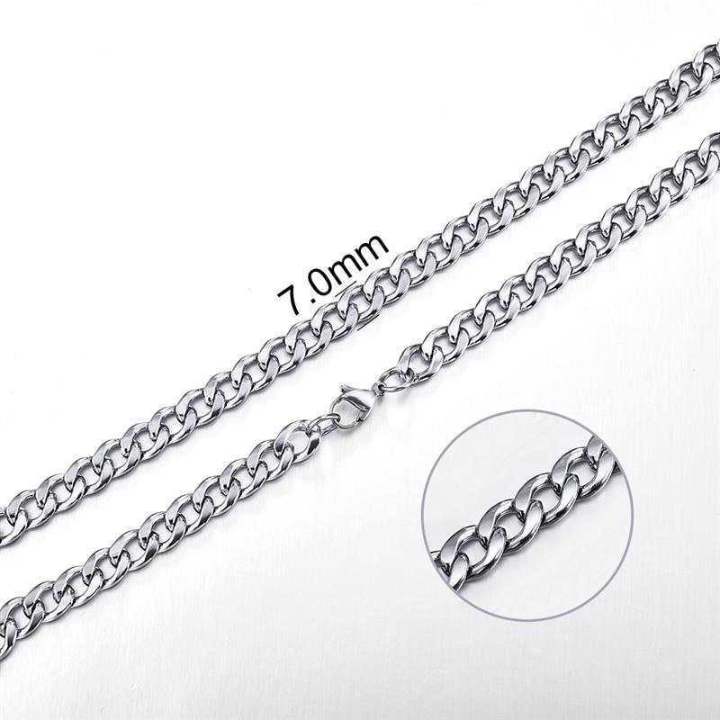 Stainless Steel Chain Necklace for Men Women Curb Cuban Link Chain Gold Color Silver Color Punk Choker Fashion Male Jewelry Gift