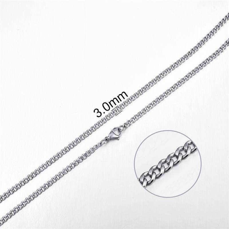 Stainless Steel Chain Necklace for Men Women Curb Cuban Link Chain Gold Color Silver Color Punk Choker Fashion Male Jewelry Gift