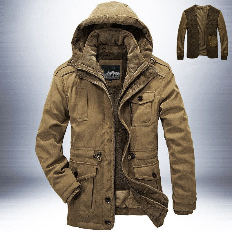 Winter Jacket Men Parkas Wool 2020 Military Thicken Fleece Cotton-Padded Warm Waterproof Jackets Male Heavy 2 in 1 Coat Overcoat