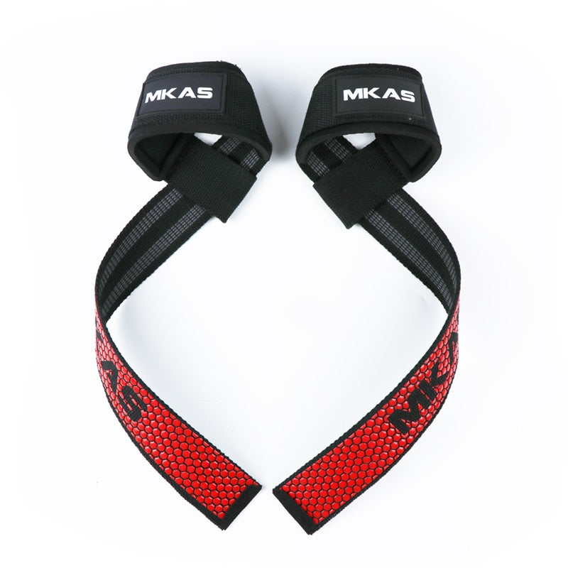 MKAS Weight lifting Wrist Straps Fitness Bodybuilding Training Gym lifting straps with Non Slip Flex Gel Grip