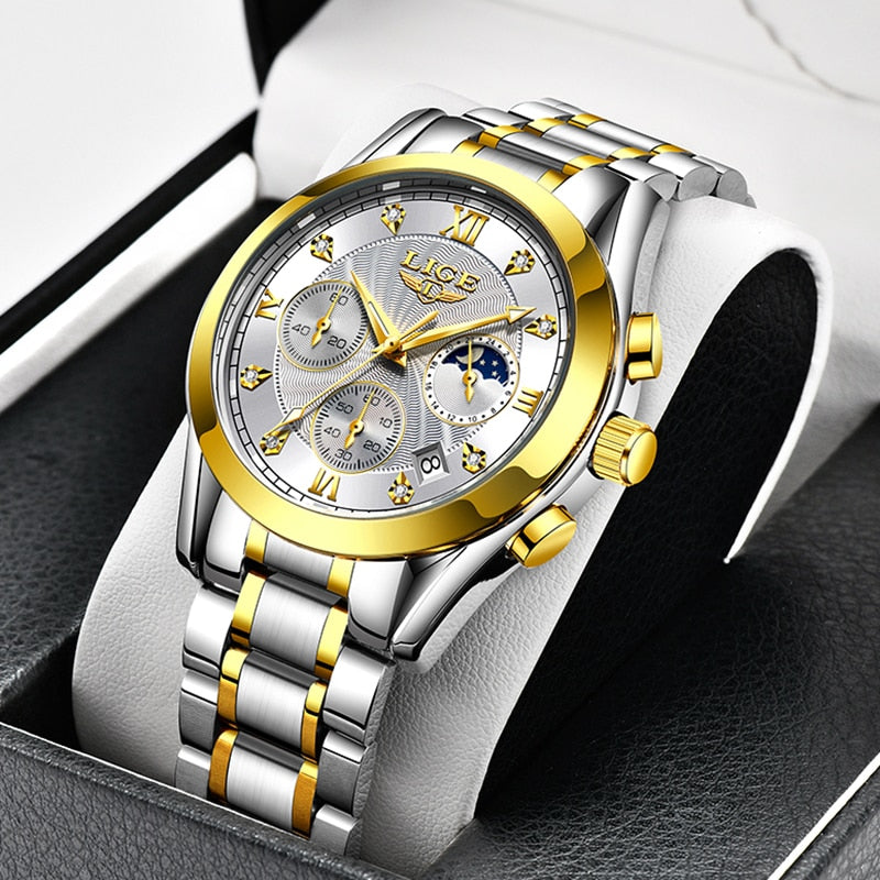 LIGE 2021 New Gold Watch Women Watches Ladies Creative Steel Women&#39;s Bracelet Watches Female Waterproof Clock Relogio Feminino