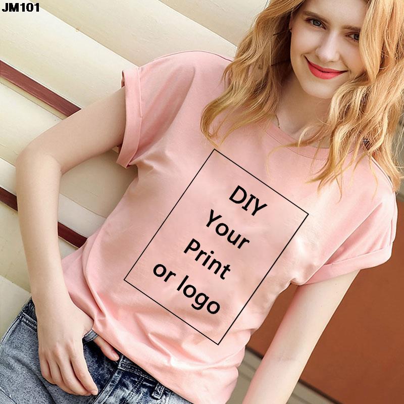 Customized Printed Leisure T Shirt Harajuku Women Tee DIY Your Like Photo Or Logo White T-shirt Fashion Custom Men&#39;s Tops Tshirt