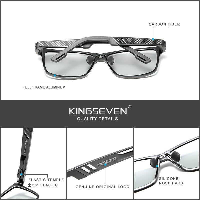 KINGSEVEN Photochromic Sunglasses Men Women Polarized Chameleon Glasses Driving Goggles Anti-glare Sun Glasses zonnebril heren