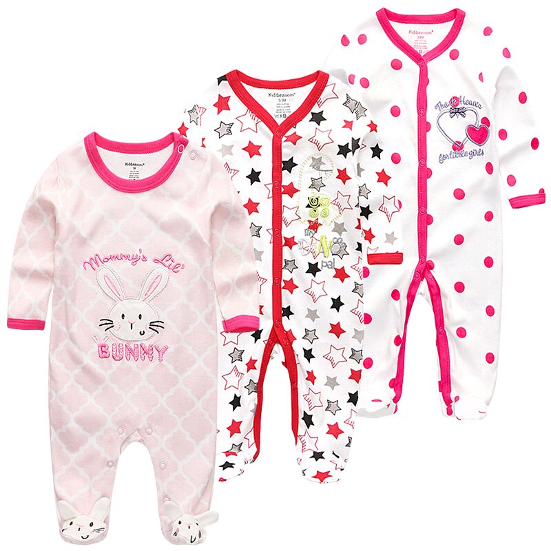 Baby Clothes 3Pcs/set Cotton Newborn Boy Girl Romper 2021 Long Sleeve Infantil Clothing Spring Animal Baby Pajama roupas de bebe