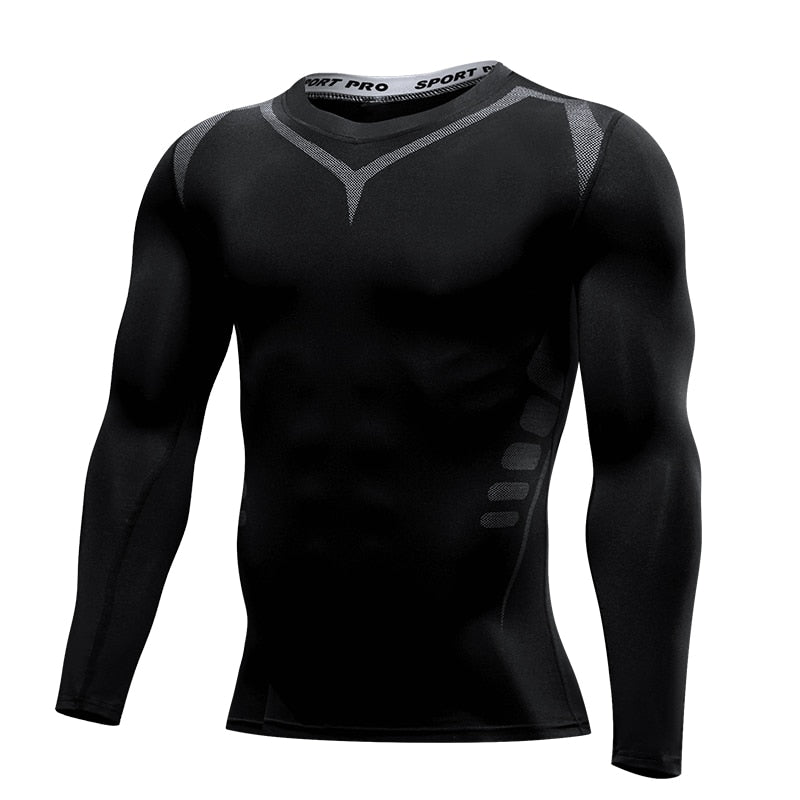 Men Compression Running T Shirt Fitness Tight Long Sleeve Sport tshirt Training Jogging Shirts Gym Sportswear Quick Dry rashgard