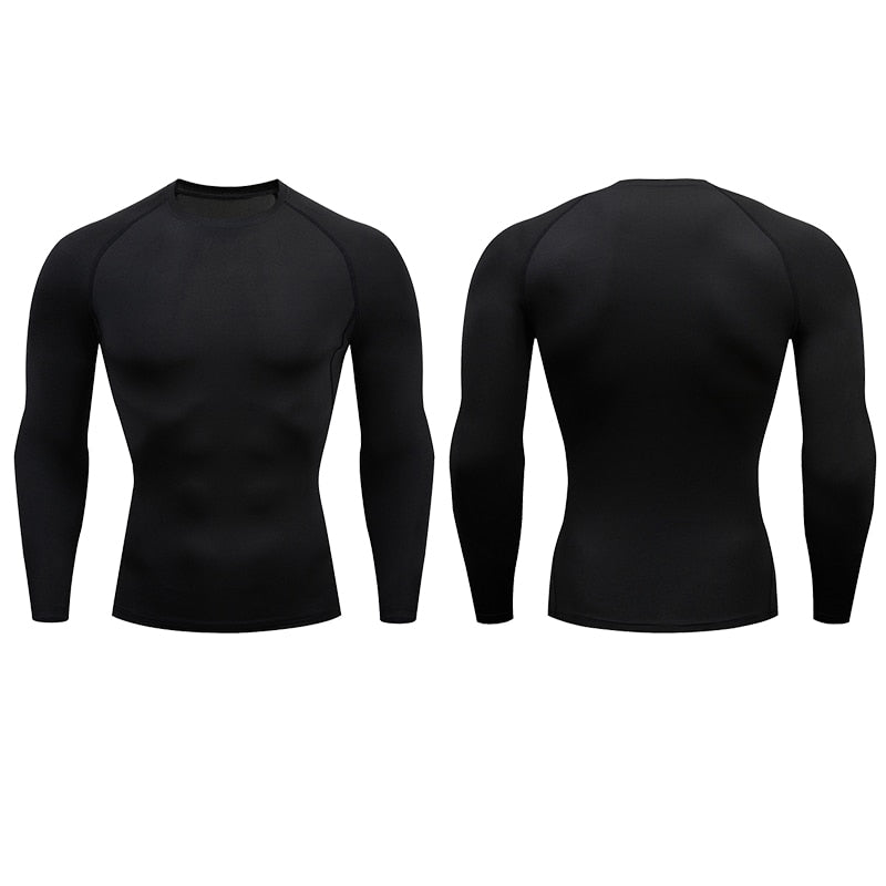 Men Compression Running T Shirt Fitness Tight Long Sleeve Sport tshirt Training Jogging Shirts Gym Sportswear Quick Dry rashgard