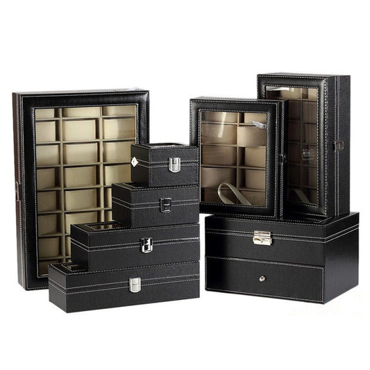 2/6/10/12 Slots PU Leather Watch Storage Box Organizer New Mechanical Mens Watch Display Holder Cases Jewelry Gift Boxes Case