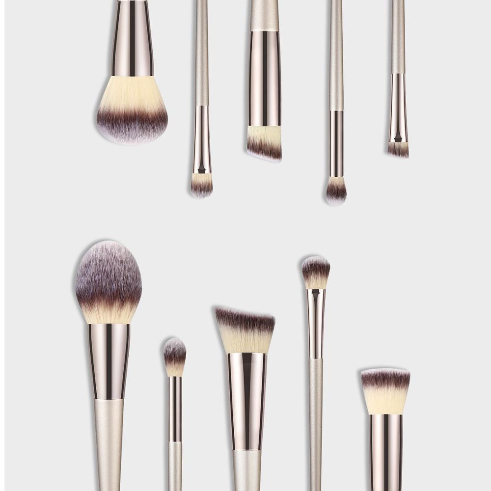 XINYAN Champagne Makeup Brush Set Eyeshadow Concealer Foundation Powder Blush Lip Eye Make Up Brush Cosmetics Beauty Tools