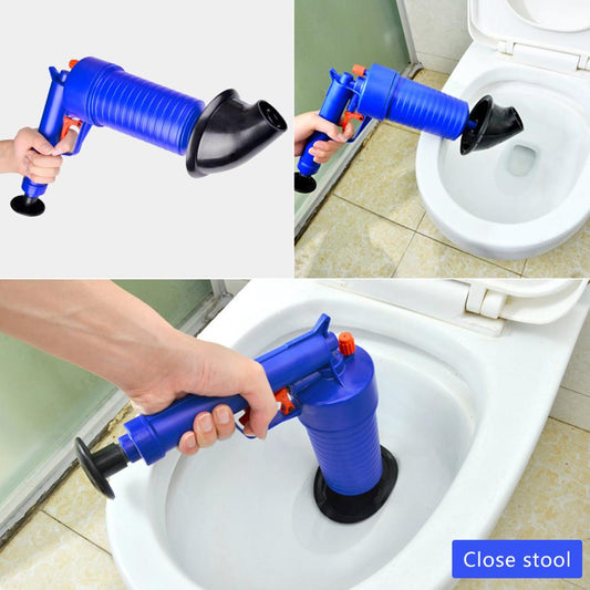 Air Power Drain Blaster Gun High Pressure Pipe Plunger Drain Cleaner Pump Pipeline Clogged Remover Bathroom Sink Toilet Cleaner