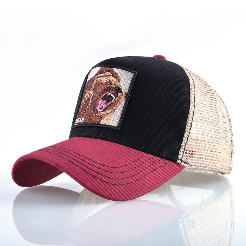 Fashion Animals Embroidery Baseball Caps Men Women Snapback Hip Hop Hat Summer Breathable Mesh Sun Gorras Unisex Streetwear Bone