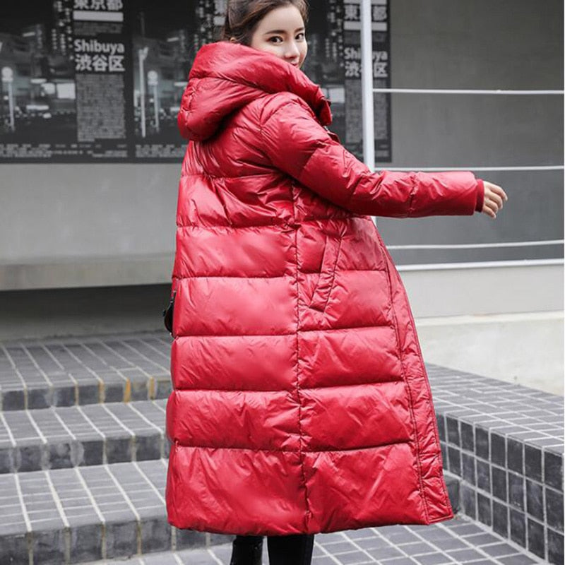 2022 Hot Coat Jacket Winter Women Hooded Parkas Hight Quality Female Winter White Duck Down Female Thick Warm Down Coat