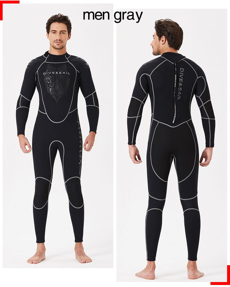 Premium 3MM Neoprene Wetsuit Men One-Piece Suits Keep Warm Surf Scuba Diving Suit Fishing Spearfishing Kitesurf Women WetSuit