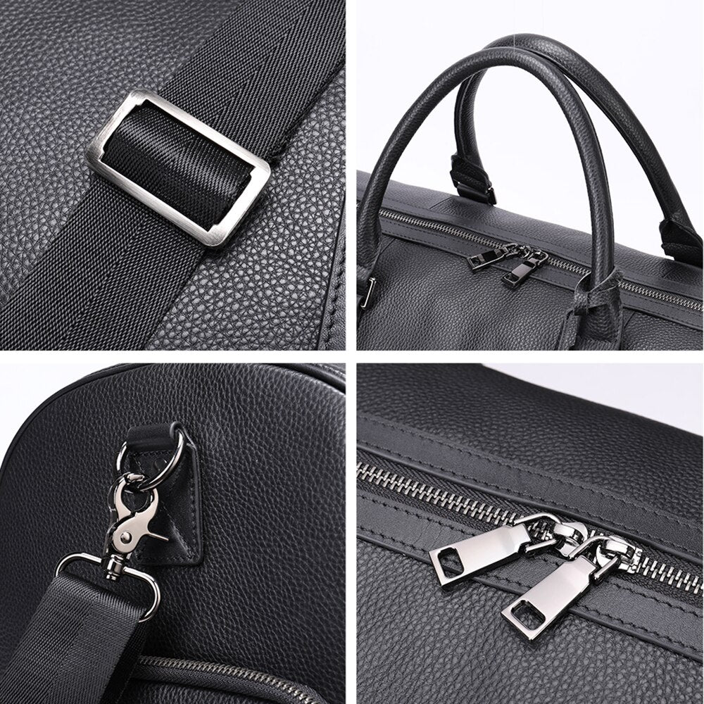 WESTAL100% Genuine Leather Men Travel Bag Real Leather Carry-on Hand Luggage Bags Travel Shoulder Bag Big Totes Bags Male