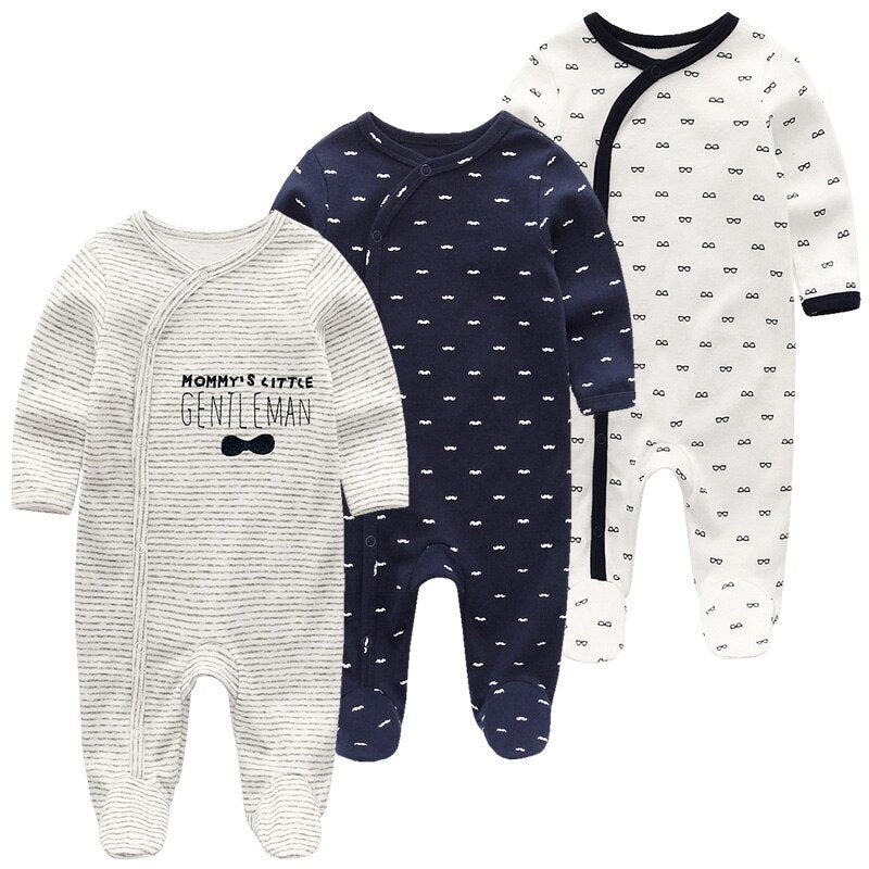 Baby Clothes 3Pcs/set Cotton Newborn Boy Girl Romper 2021 Long Sleeve Infantil Clothing Spring Animal Baby Pajama roupas de bebe