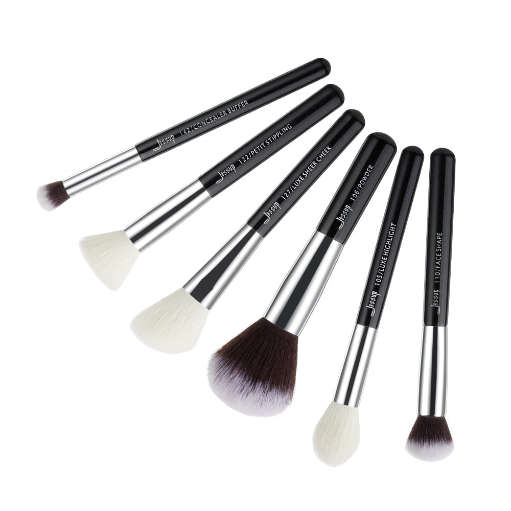 Jessup Makeup Brushes Set Synthetic-Natural Hair Foundation Powder Blush Eyeshadow Blender Liner Beauty Cosmetic Kit 6-25pcs