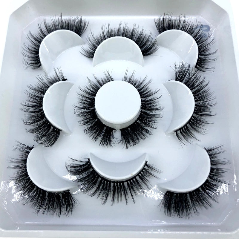 HBZGTLAD New 5 pairs 8-25mm natural 3D false eyelashes fake lashes makeup kit Mink Lashes extension mink eyelashes maquiagem