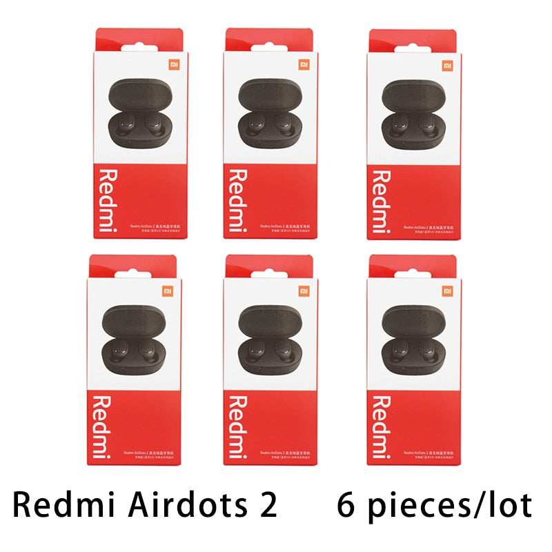 Original Xiaomi Redmi Airdots 2 TWS Bluetooth Earphone Stereo bass 5.0 headphones With Mic Handsfree Earbuds 5/10/20 pieces