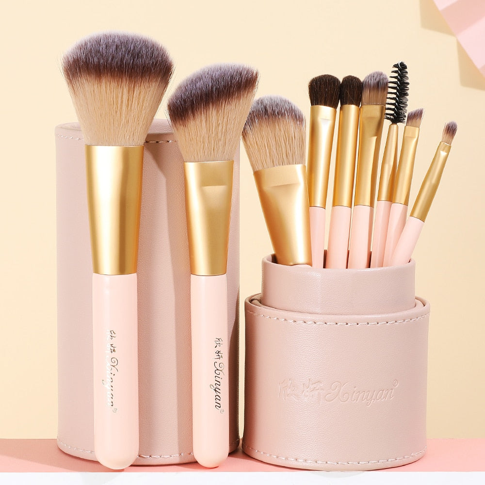 XINYAN Makeup Brushes Set with Bucket Pink Blush Eyeshadow Concealer Cosmetics Makeup Powder Foundation Beauty кисти для макияжа