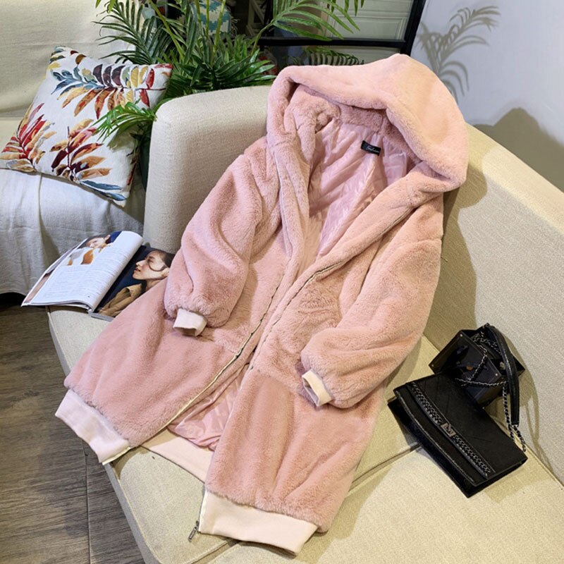 Oversized Winter Faux Fur Coat Women Parka Long Warm Faux Fur Jacket Coats Hoodies Loose Winter Coat Outwear Casaco Feminino