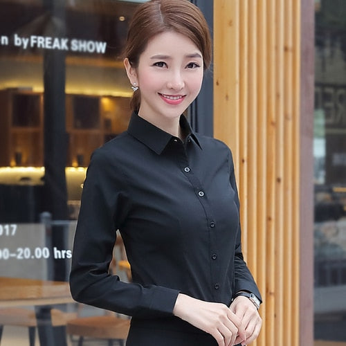 Women Cotton Shirts Women White Shirt Long Sleeve Blouse Female Tops OL Basic Shirt Blouses 2022 Fashion Elegant Woman Clothing