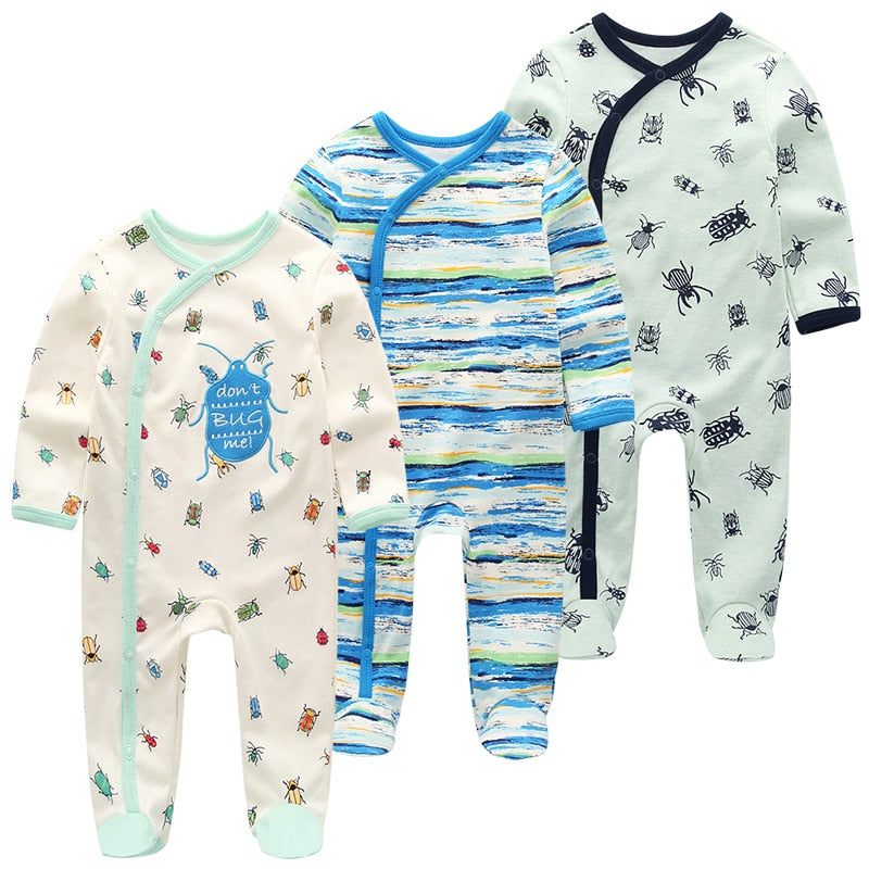 Baby Clothes 3Pcs/set Cotton Newborn Boy Girl Romper 2021 Long Sleeve Infantil Clothing Spring Animal Baby Pajama roupas de bebe