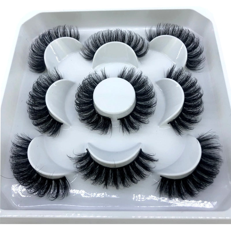 HBZGTLAD New 5 pairs 8-25mm natural 3D false eyelashes fake lashes makeup kit Mink Lashes extension mink eyelashes maquiagem