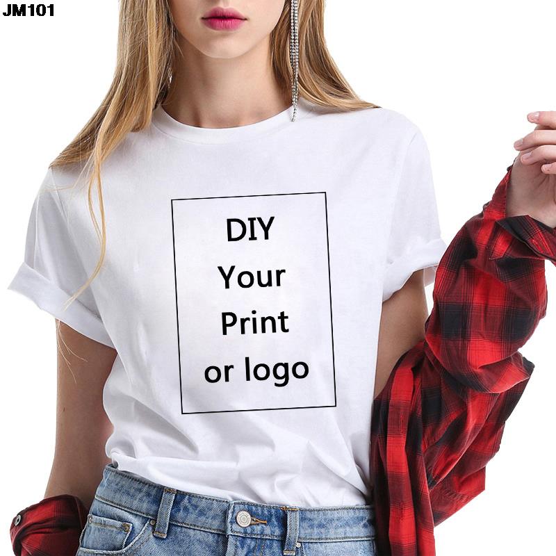 Customized Printed Leisure T Shirt Harajuku Women Tee DIY Your Like Photo Or Logo White T-shirt Fashion Custom Men&#39;s Tops Tshirt