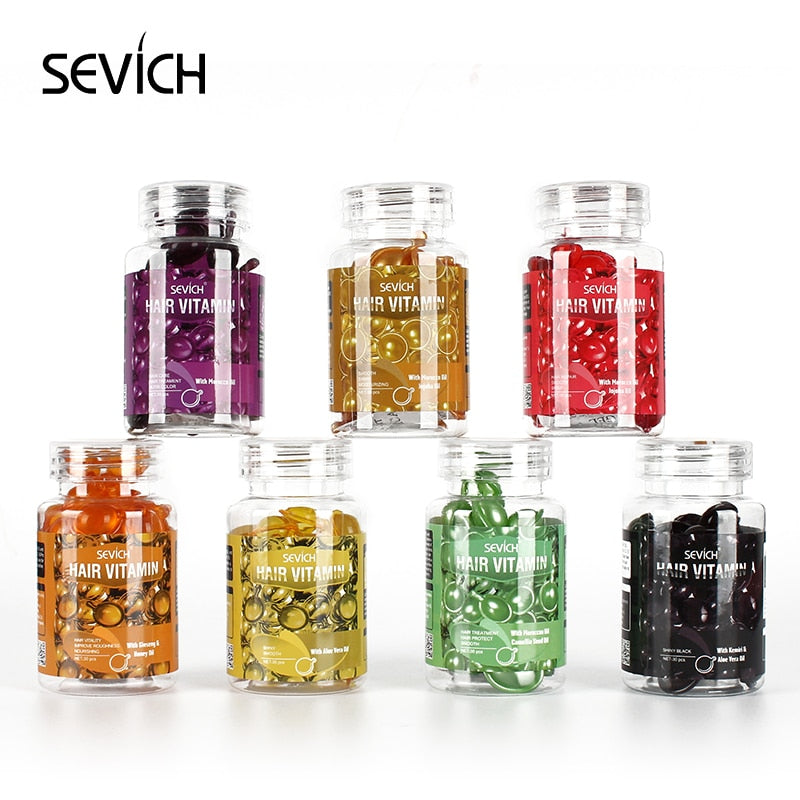 Sevich Smooth Silky Hair Vitamin Capsule Keratin Complex Oil Hair Care Repair Damaged Hair Serum Anti-Loss Moroccan Hair Oil