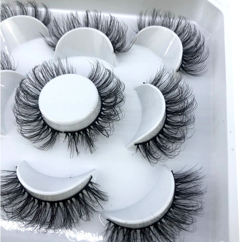 HBZGTLAD New 5 pairs 8-25mm natural 3D false eyelashes fake lashes makeup kit Mink Lashes extension mink eyelashes maquiagem