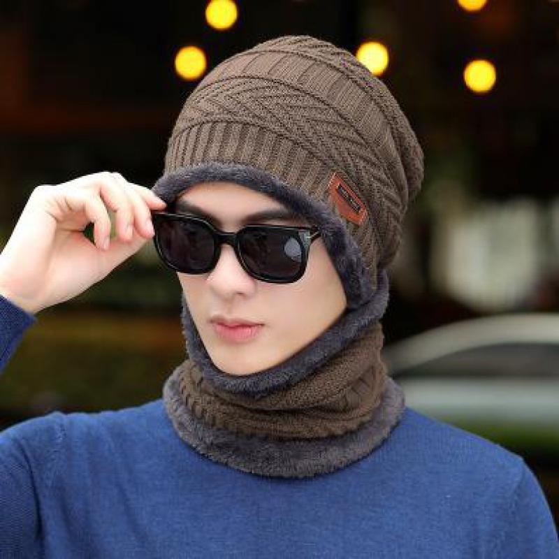 COKK Winter Beanie Hat For Men Knitted Hat Winter Cap Beanie Women Thick Wool Neck Scarf Cap Balaclava Mask Bonnet Hats Gorras