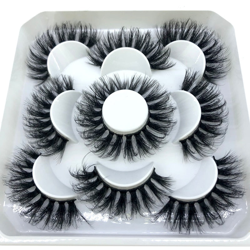 HBZGTLAD New 5 pairs 8-25mm natural 3D false eyelashes fake lashes makeup kit Mink Lashes extension mink eyelashes maquiagem