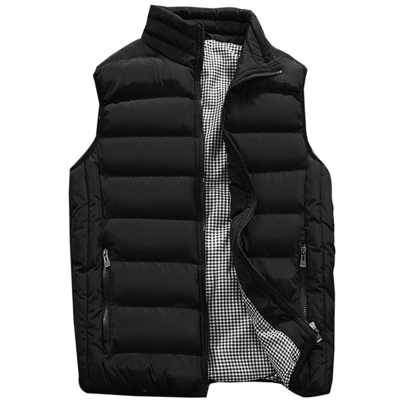 Mens Jacket Sleeveless Vest Winter Fashion Casual Slim Coat Brand Clothing Vests Cotton-Padded Men's Vest Men Waistcoat Big Size