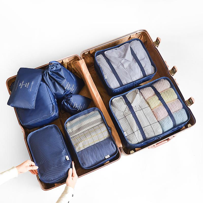 8/6/1 pieces Set Travel Organizer Storage Bags Suitcase Packing Set Storage Cases Portable Luggage Organizer Clothe Shoe Pouch