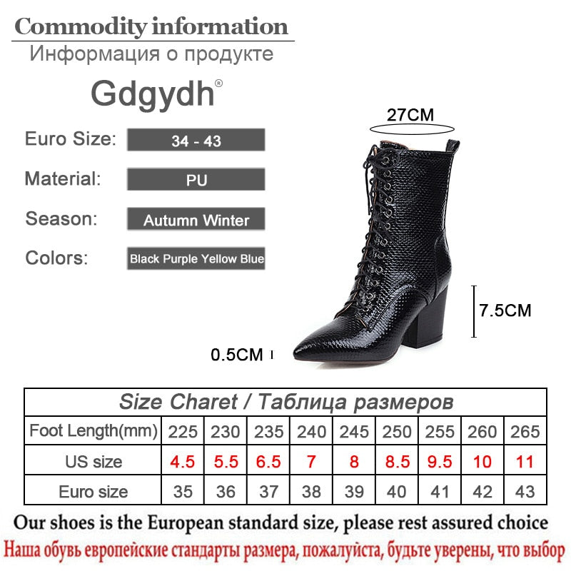 Gdgydh Pointed Toe Snake Boots Woman Ankle Strap Plush Inside Autumn Winter Shoes Female Fashion Zipper Short Boots Drop Ship