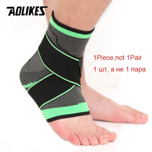 AOLIKES 1 PC Sports Ankle Brace Compression Strap Sleeves Support 3D Weave Elastic Bandage Foot Protective Gear Gym Fitness