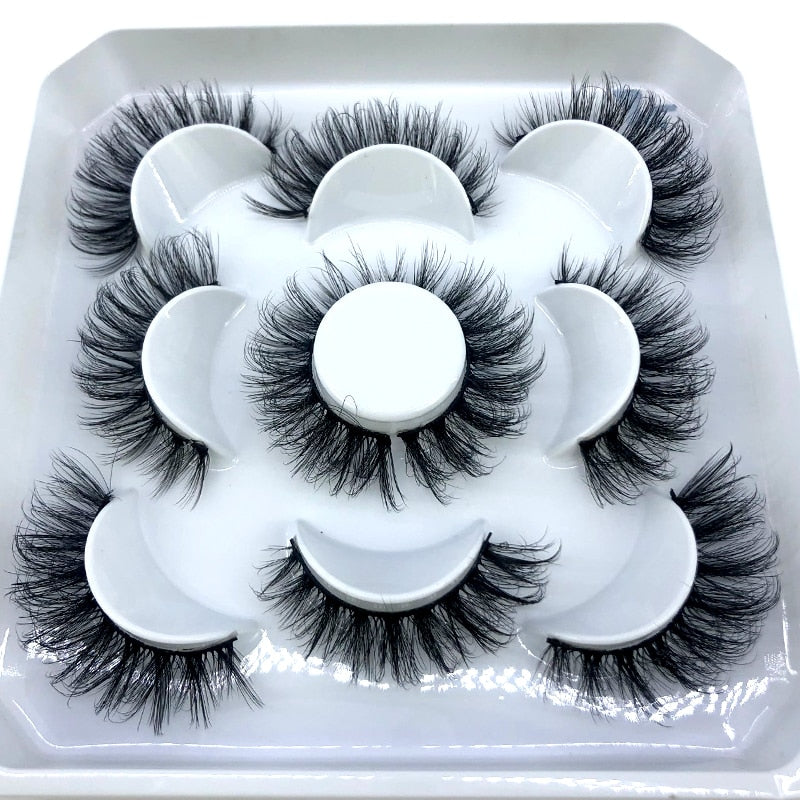 HBZGTLAD New 5 pairs 8-25mm natural 3D false eyelashes fake lashes makeup kit Mink Lashes extension mink eyelashes maquiagem