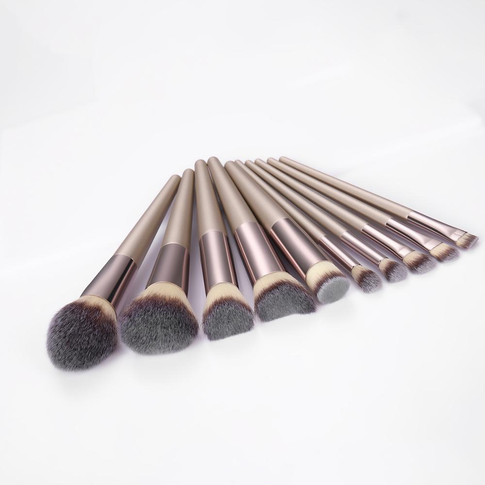 XINYAN Champagne Makeup Brush Set Eyeshadow Concealer Foundation Powder Blush Lip Eye Make Up Brush Cosmetics Beauty Tools