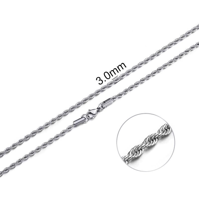 Stainless Steel Chain Necklace for Men Women Curb Cuban Link Chain Gold Color Silver Color Punk Choker Fashion Male Jewelry Gift