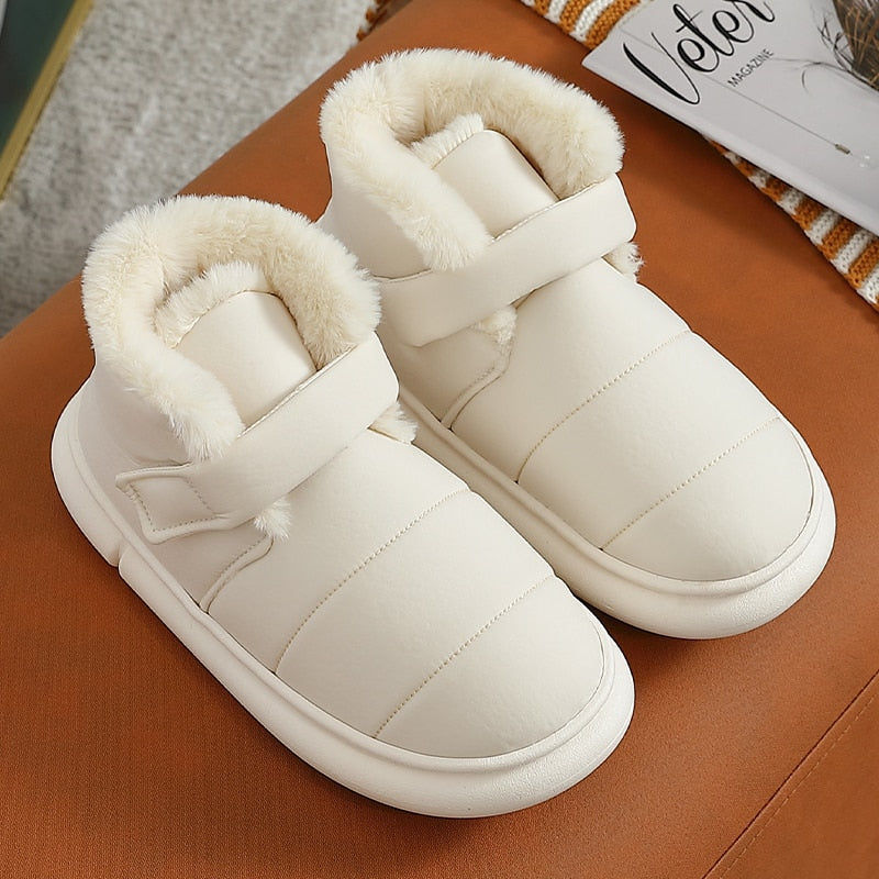 Winter Soft Women Men Boots Down Warm Plush Ankle Snow Female Thick Boots Shoes Couple Toddler Indoor Home Fur Footwear