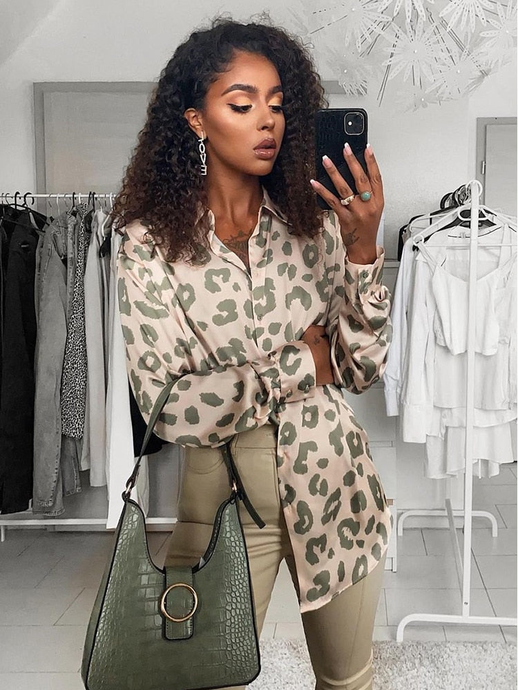 women satin blouse long sleeve zebra print shirts vintage office ladies tops femme chandails fashion blusa de mujer Chandails