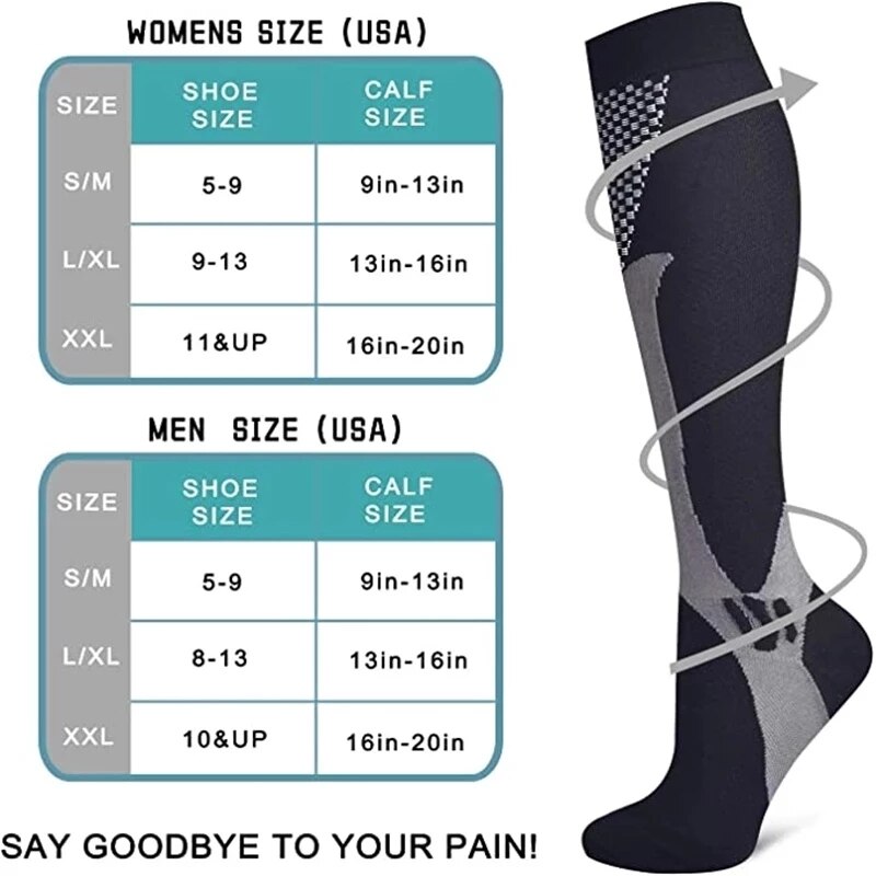 Running Sports Socks Men Women Compression Socks for Football Soccer Medical Varicose Veins Nursing Compression Cycling Socks